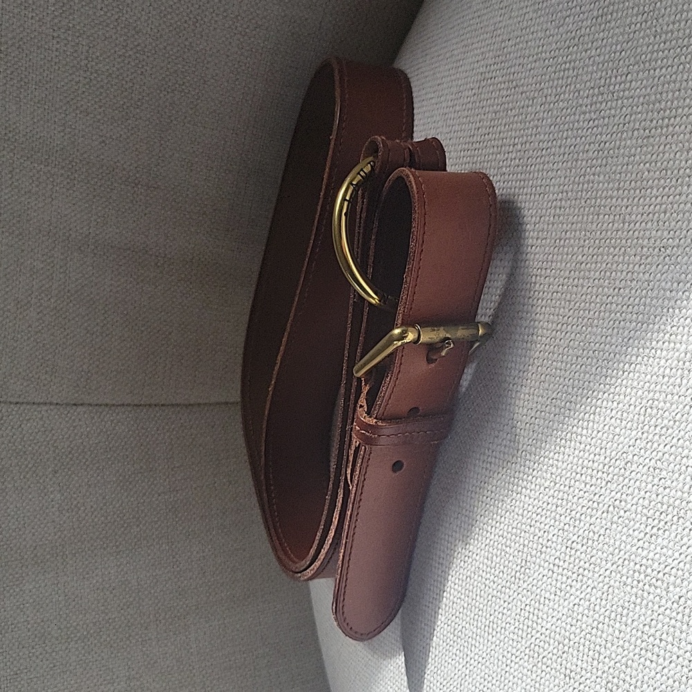 Vintage LAUREN Ralph Lauren Y2K Cognac Brown Western Wrap Leather Belt Large